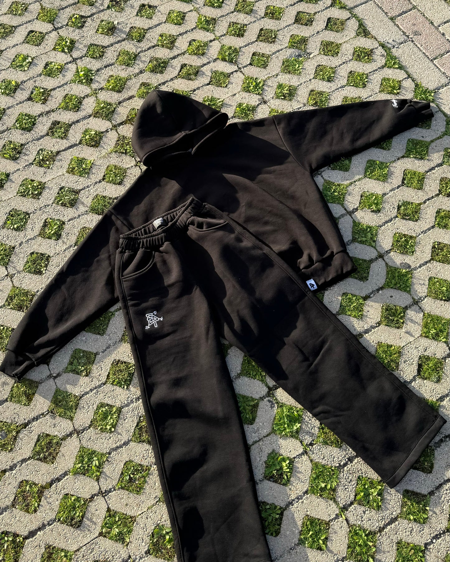 Swaetpants “EP” con fondo largo - Nero