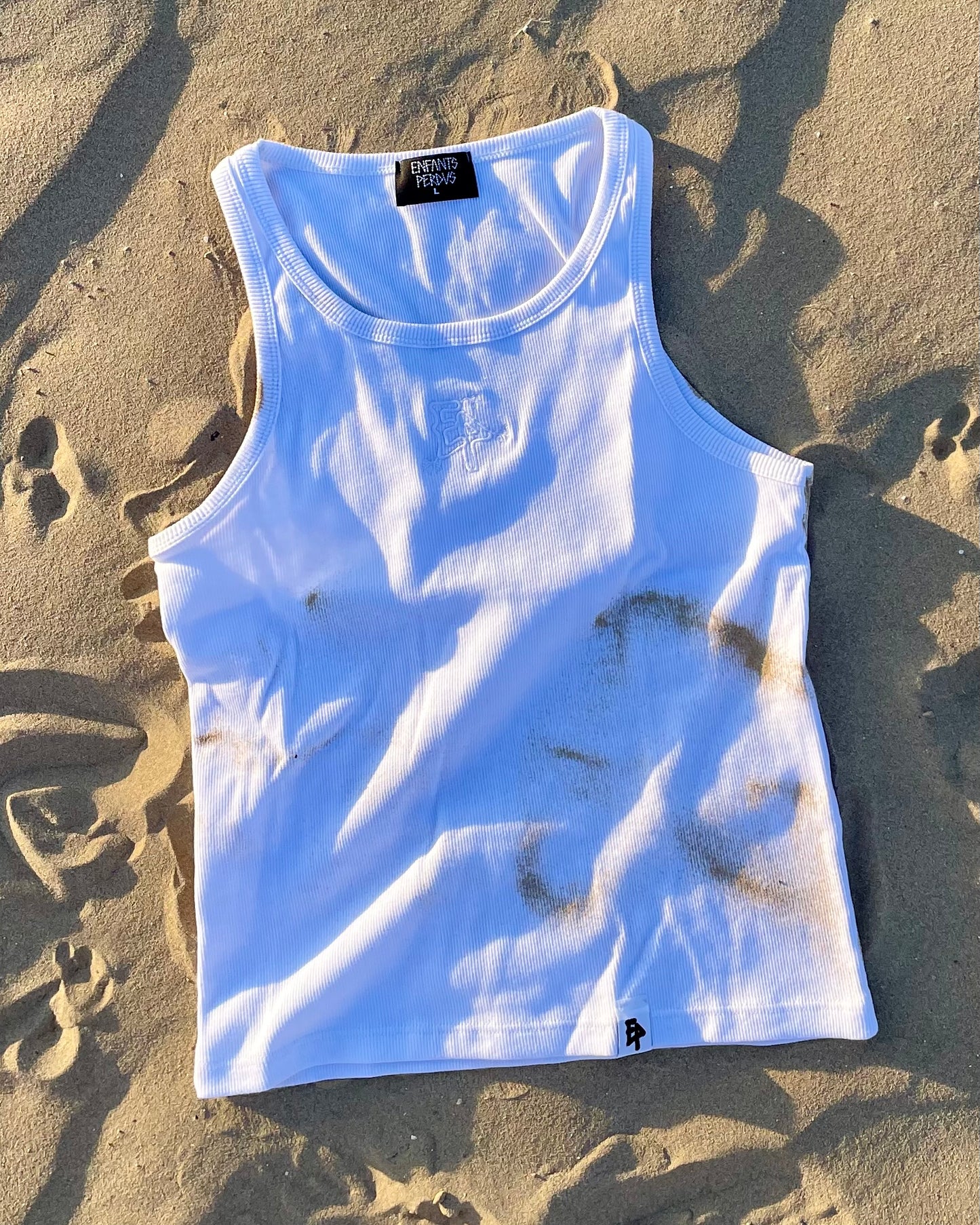 Canotta bianca con ricamo bianca