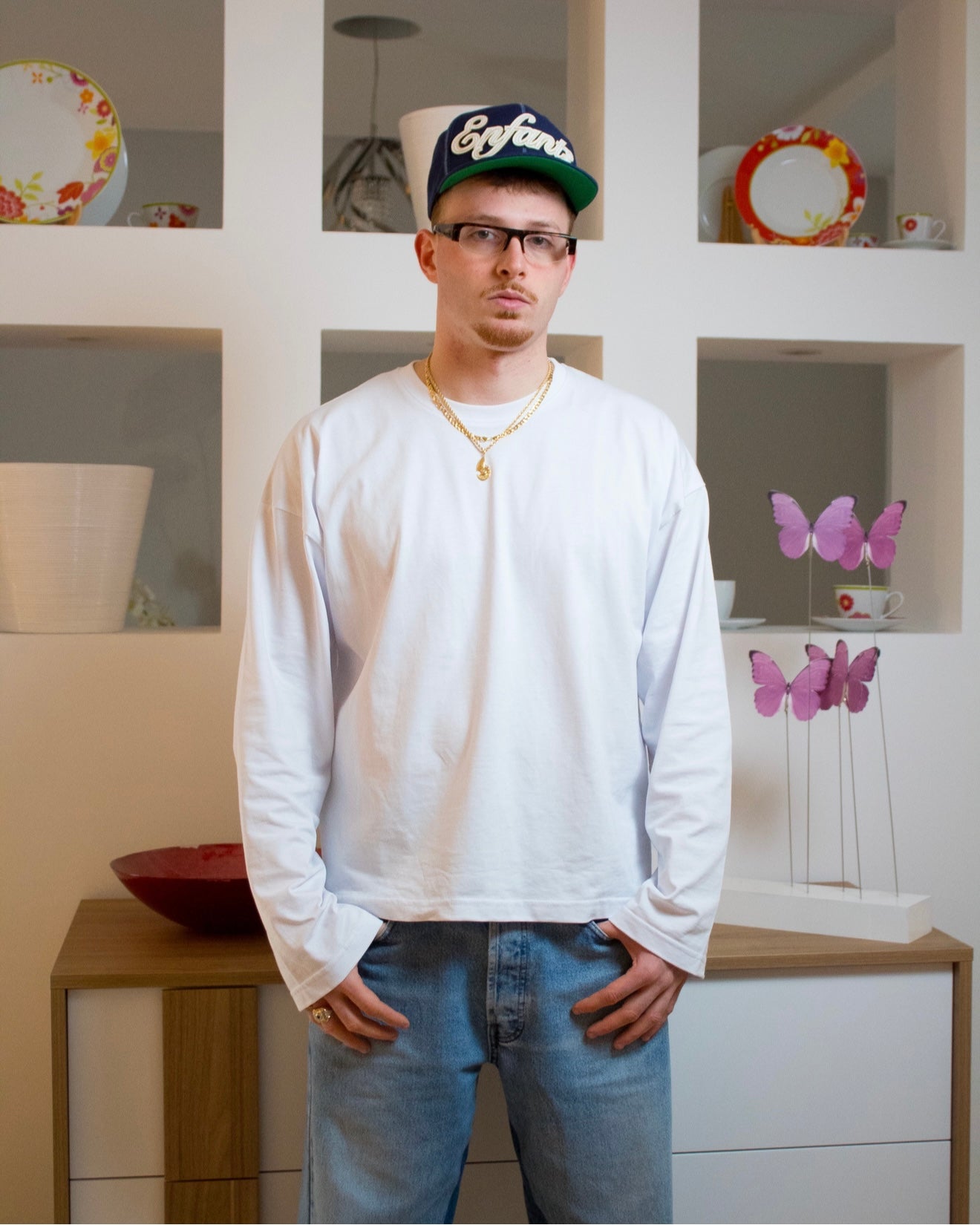 Cap “Enfants Perdus Manifesto” - Cappello Blu Navy/Green