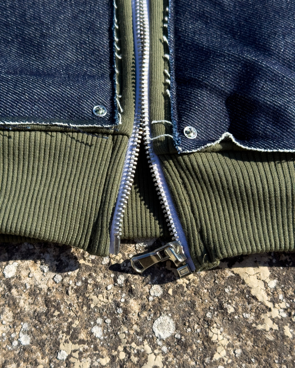 Zip-Hoodie “Denim Skin” - Verde Bosco