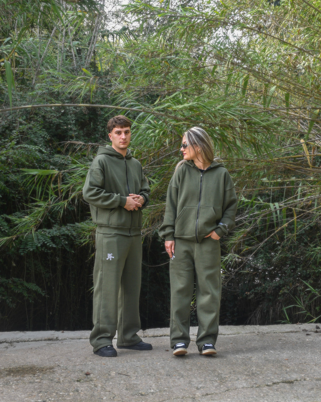 Swaetpants “EP” con fondo largo - Verde bosco
