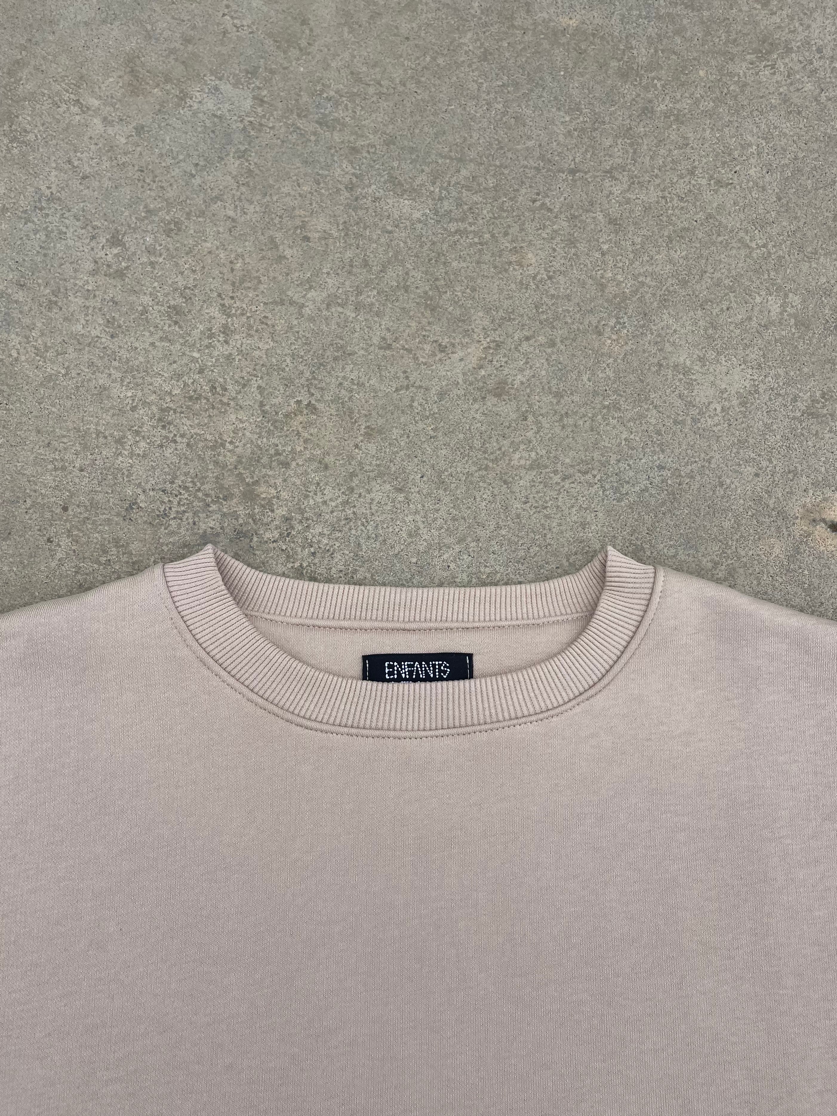 Crewneck Hoodie “Family Above All” - Beige