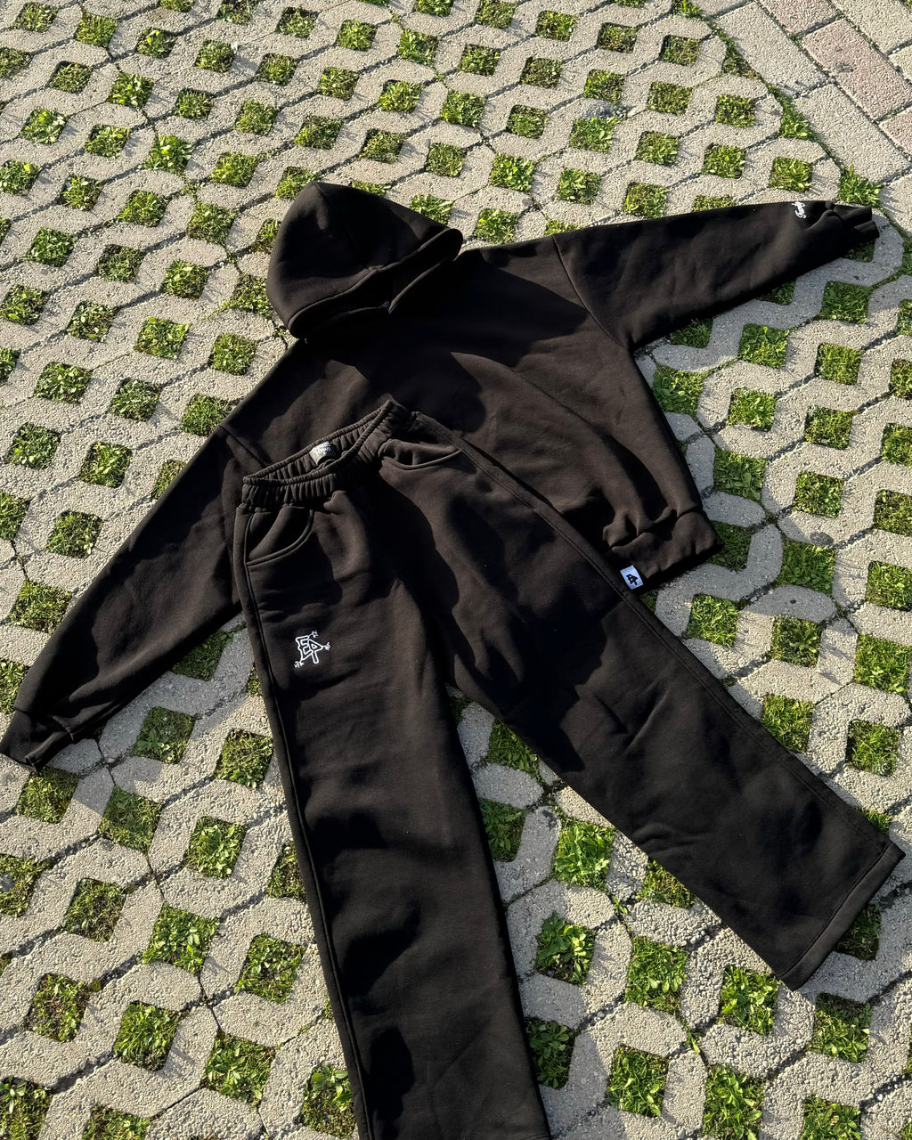 Swaetpants “EP” con fondo largo - Nero
