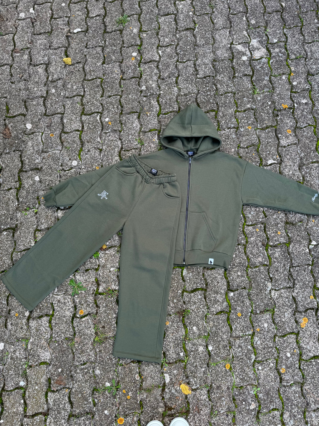 Swaetpants “EP” con fondo largo - Verde bosco