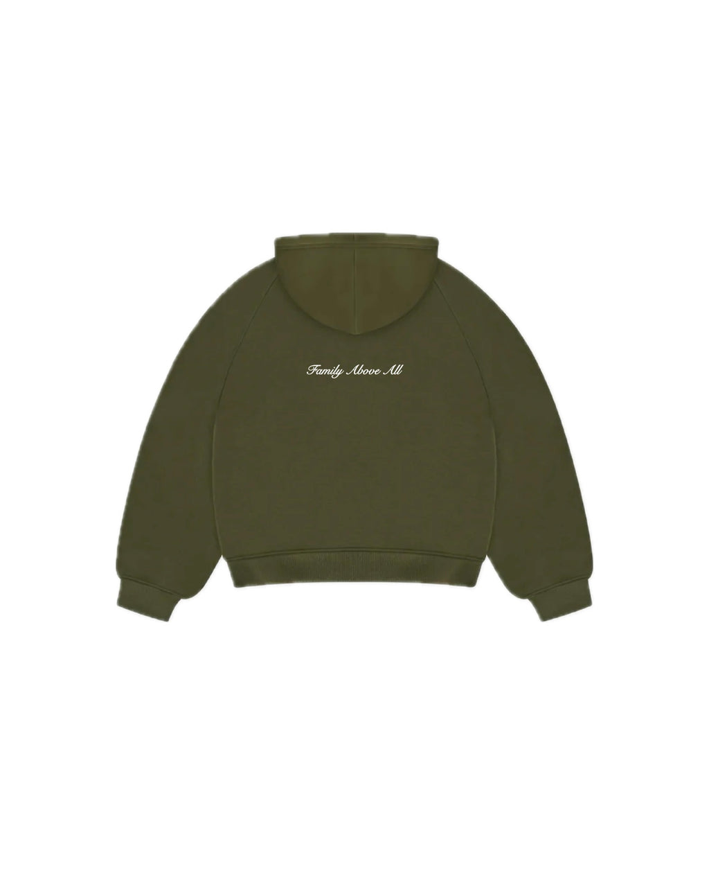Zip-Hoodie “Family Above All” - Verde bosco