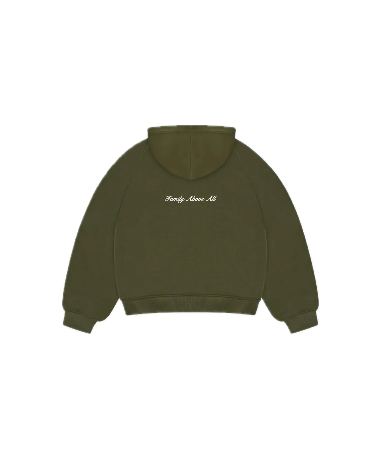 Zip-Hoodie “Family Above All” - Verde bosco