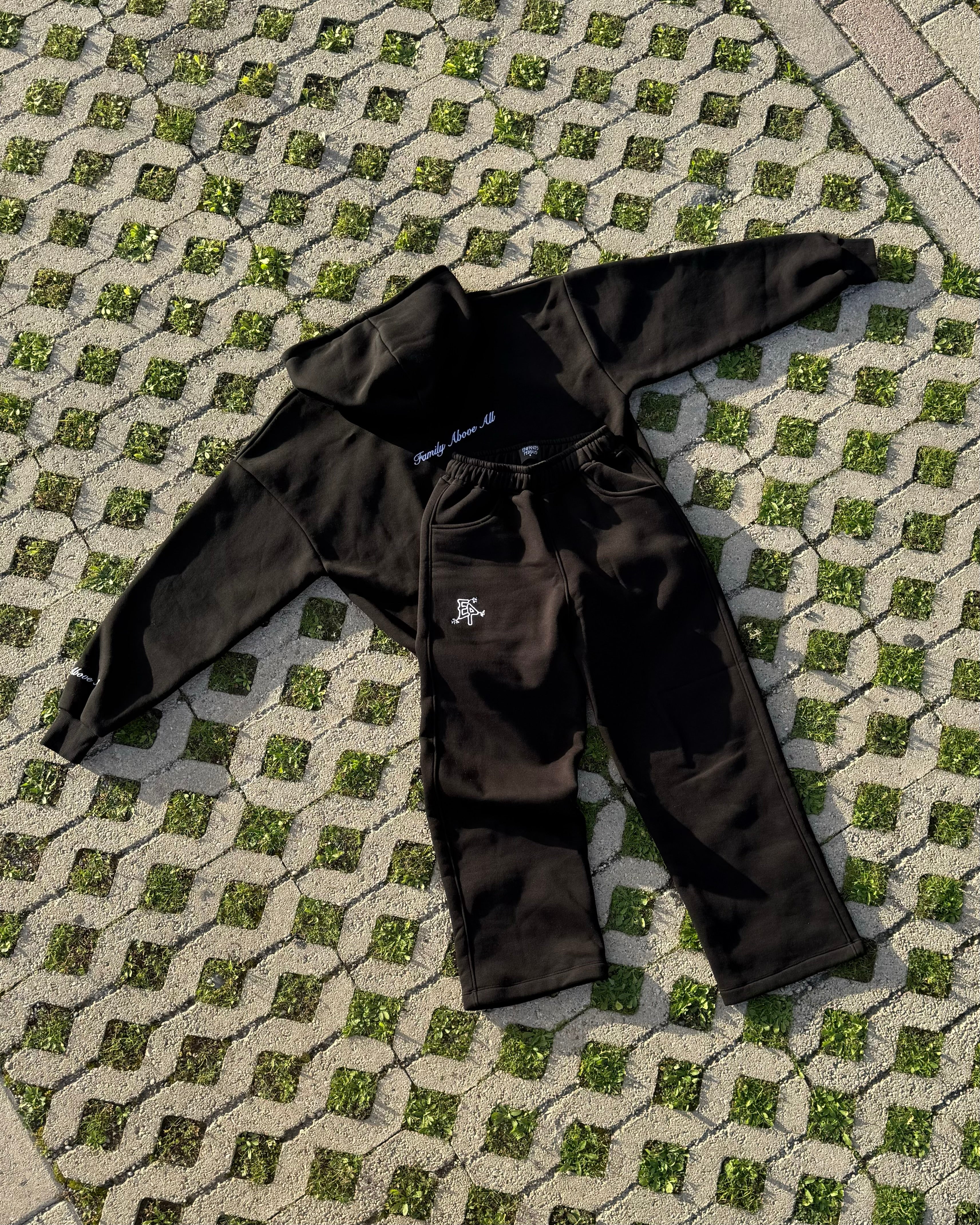 Swaetpants “EP” con fondo largo - Nero