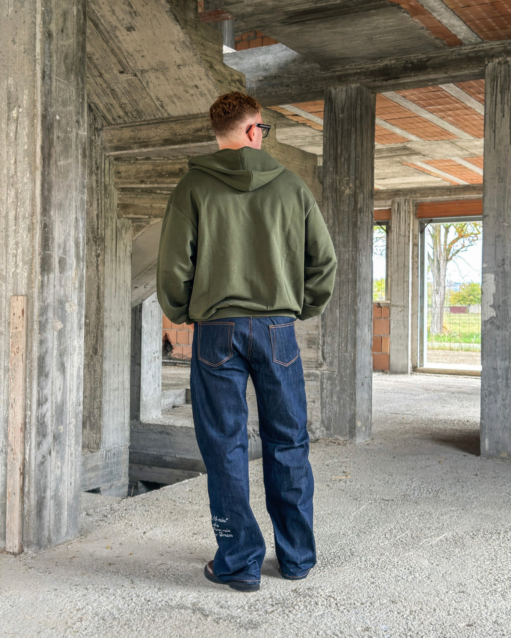 Zip-Hoodie “Denim Skin” - Verde Bosco