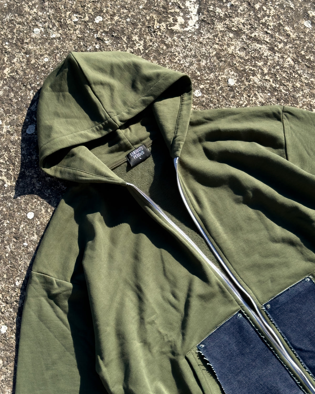 Zip-Hoodie “Denim Skin” - Verde Bosco