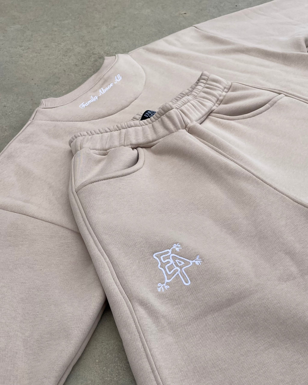 Tracksuit “Family Above All” - Beige