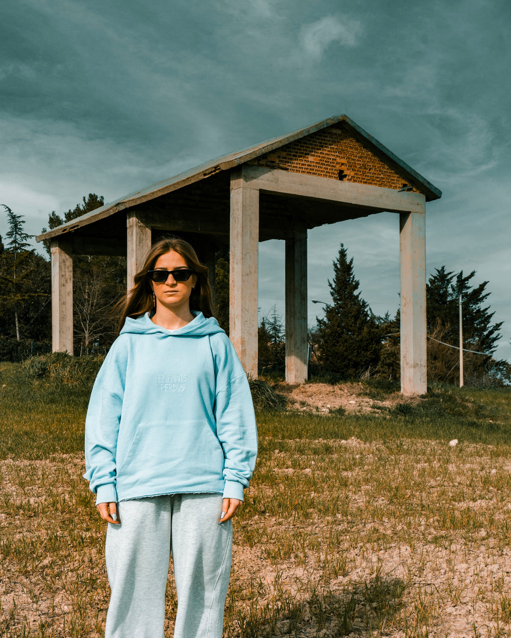 Cropped Hoodie - Celeste