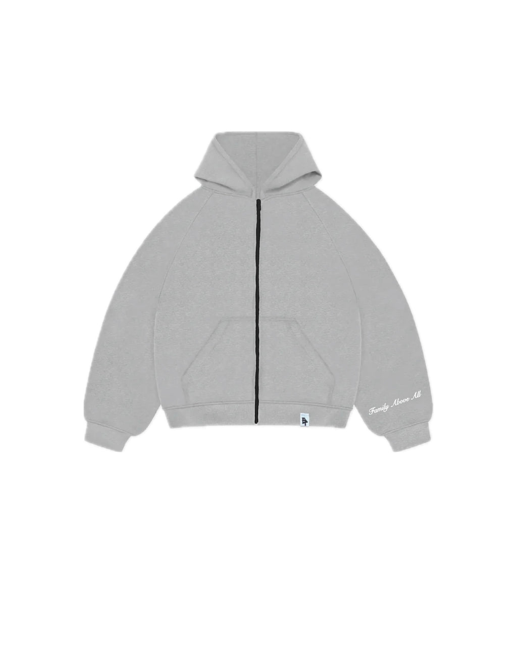 Zip-Hoodie “Family Above All” - Grigio