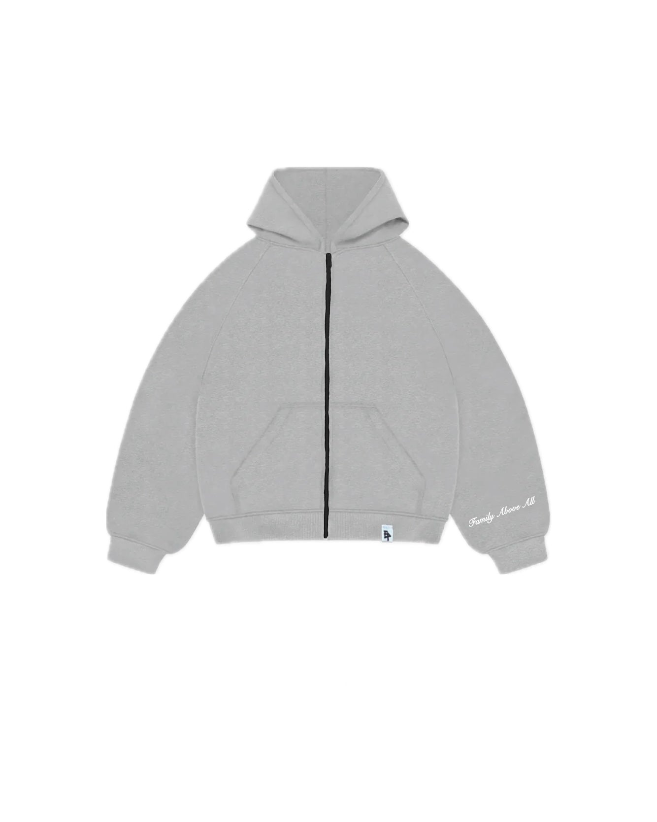 Zip-Hoodie “Family Above All” - Grigio