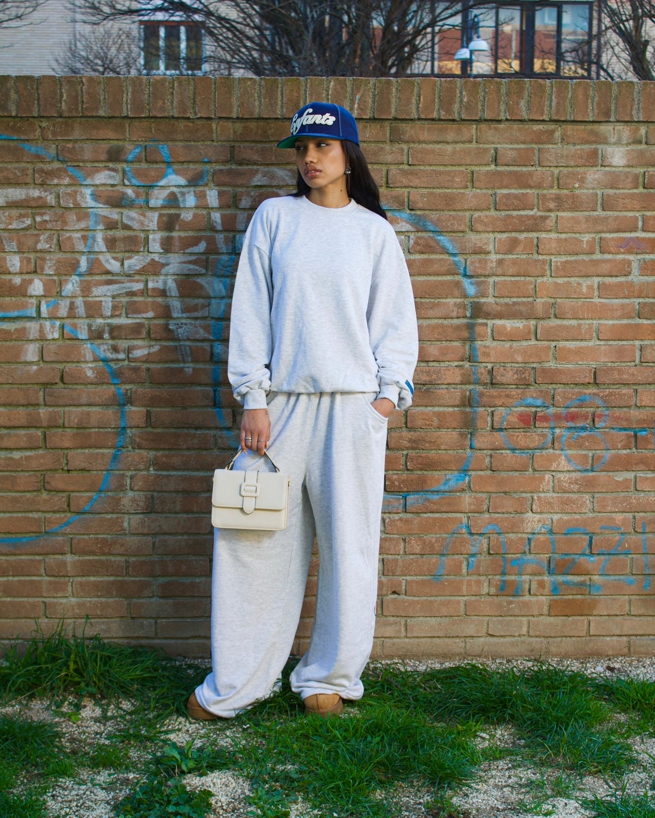 Tracksuit “cozy uniform” - Grigio e tartan Blu royal/navy