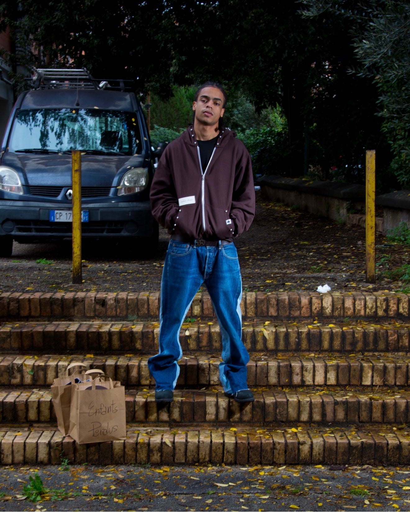 Zip-Hoodie “Leather and Pearls” - Mocha