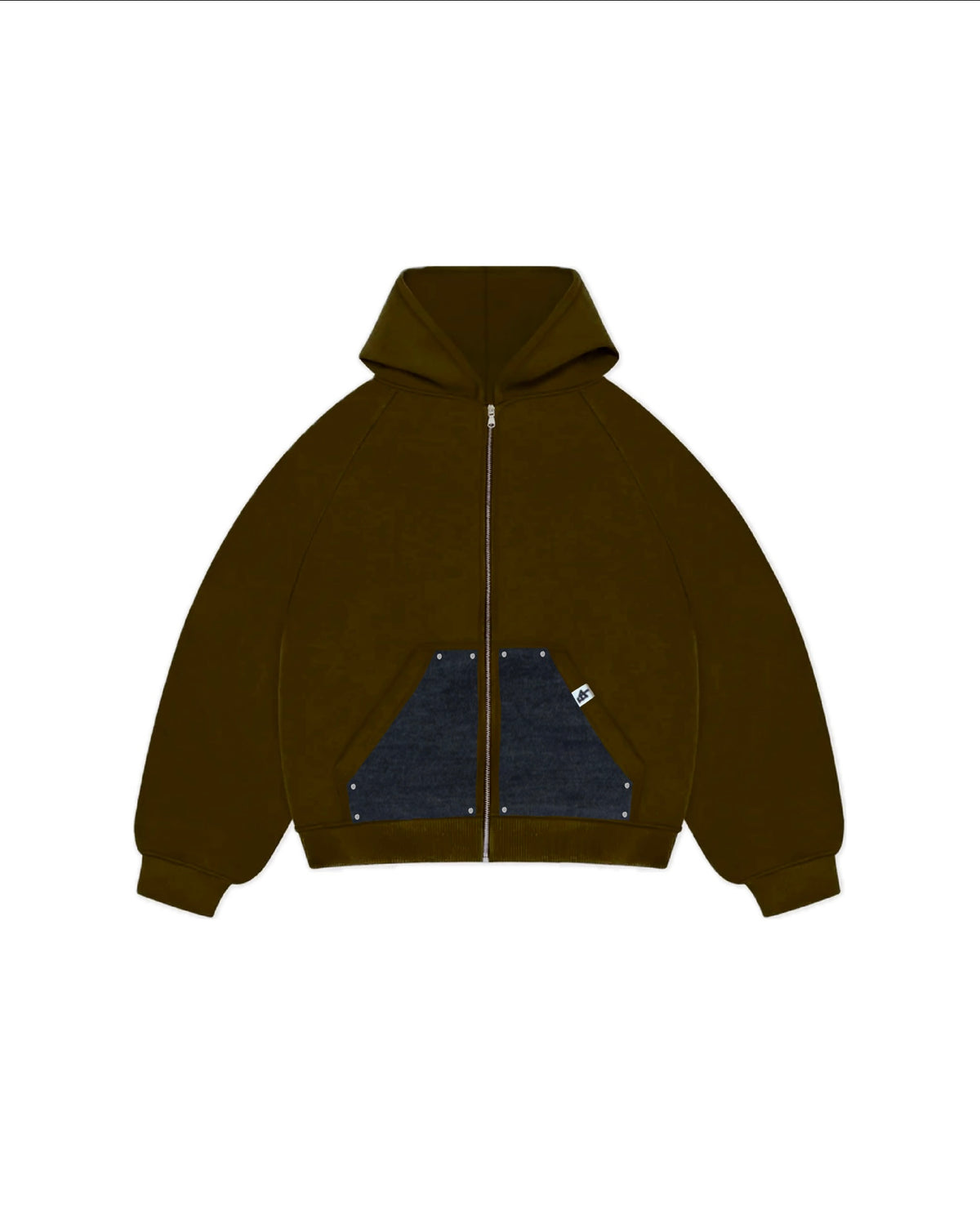 Zip-Hoodie “Denim Skin” - Marrone