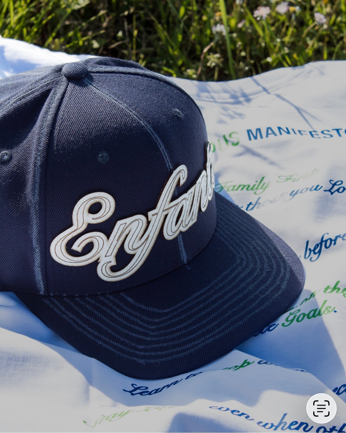 Cap “Enfants Perdus Manifesto” - Cappello Blu Navy/Green
