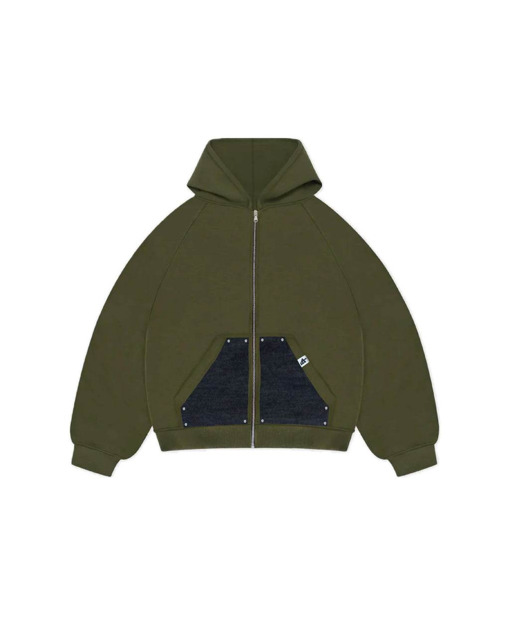 Zip-Hoodie “Denim Skin” - Verde Bosco