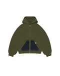 Zip-Hoodie “Denim Skin” - Verde Bosco