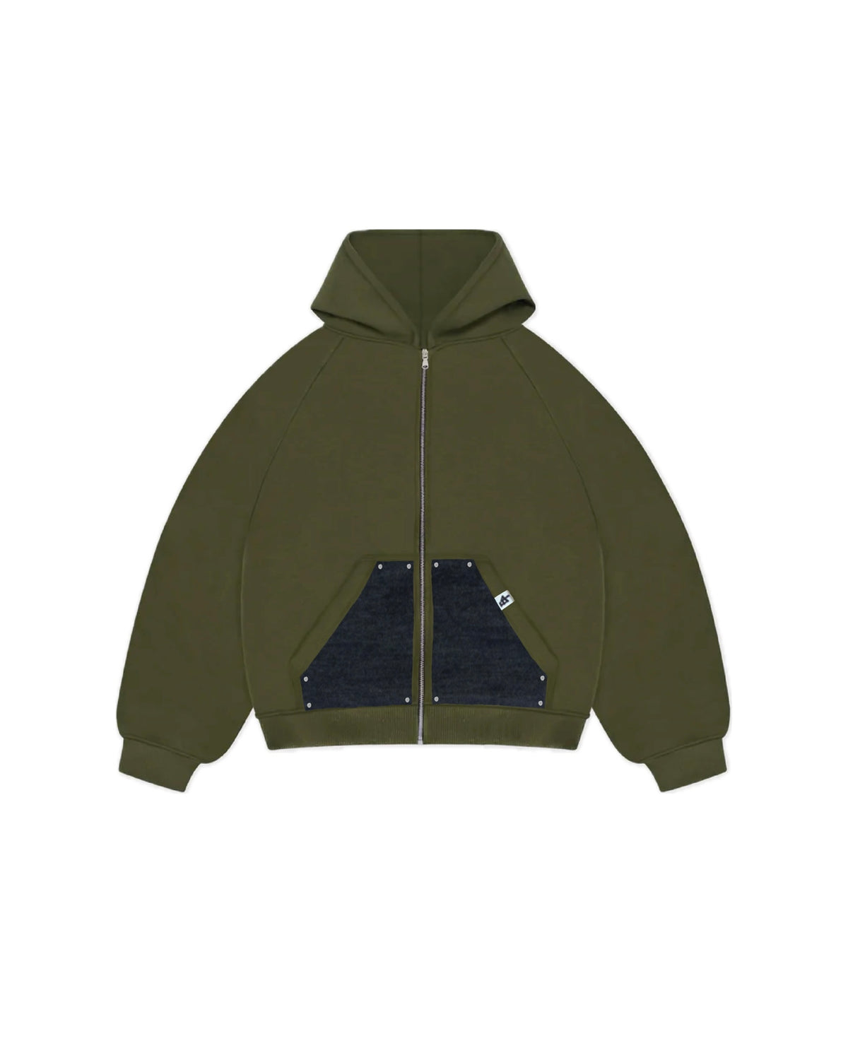 Zip-Hoodie “Denim Skin” - Verde Bosco