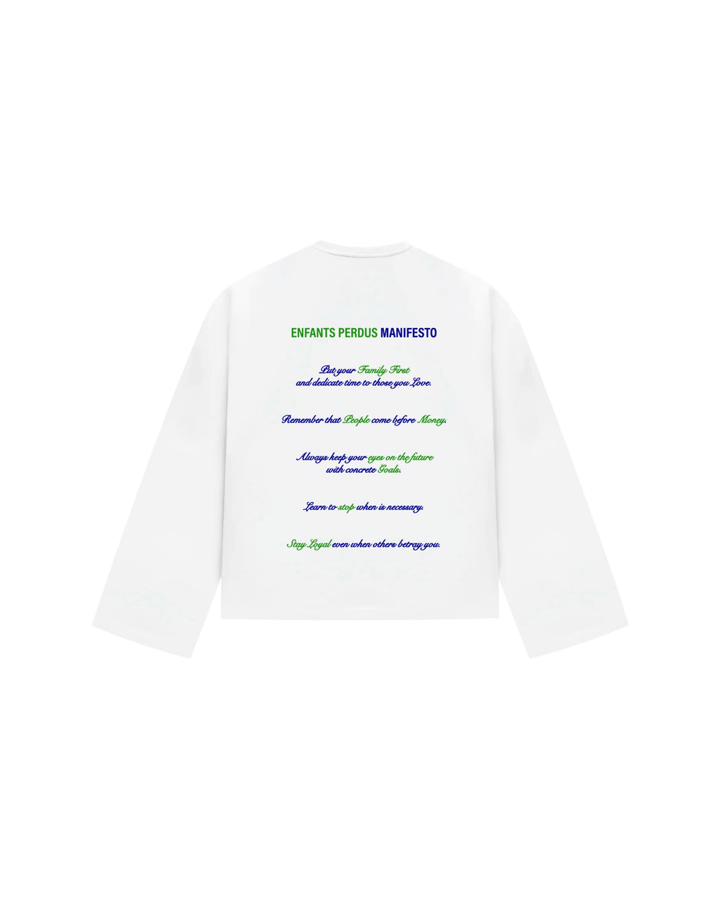LongSleeve Bianca - “Enfants Perdus MANIFESTO”