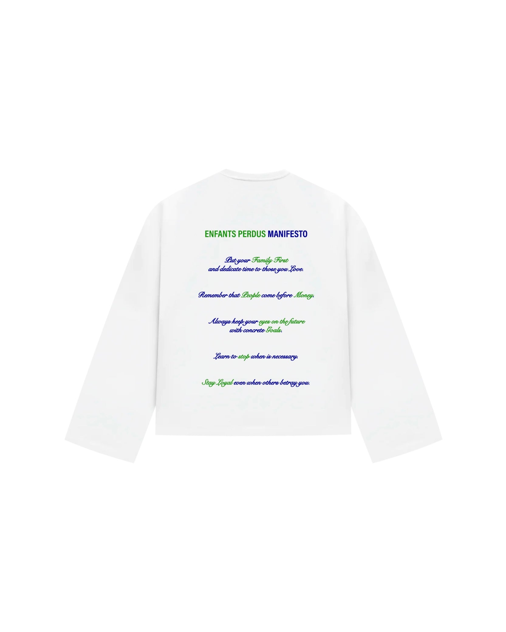 LongSleeve Bianca - “Enfants Perdus MANIFESTO”