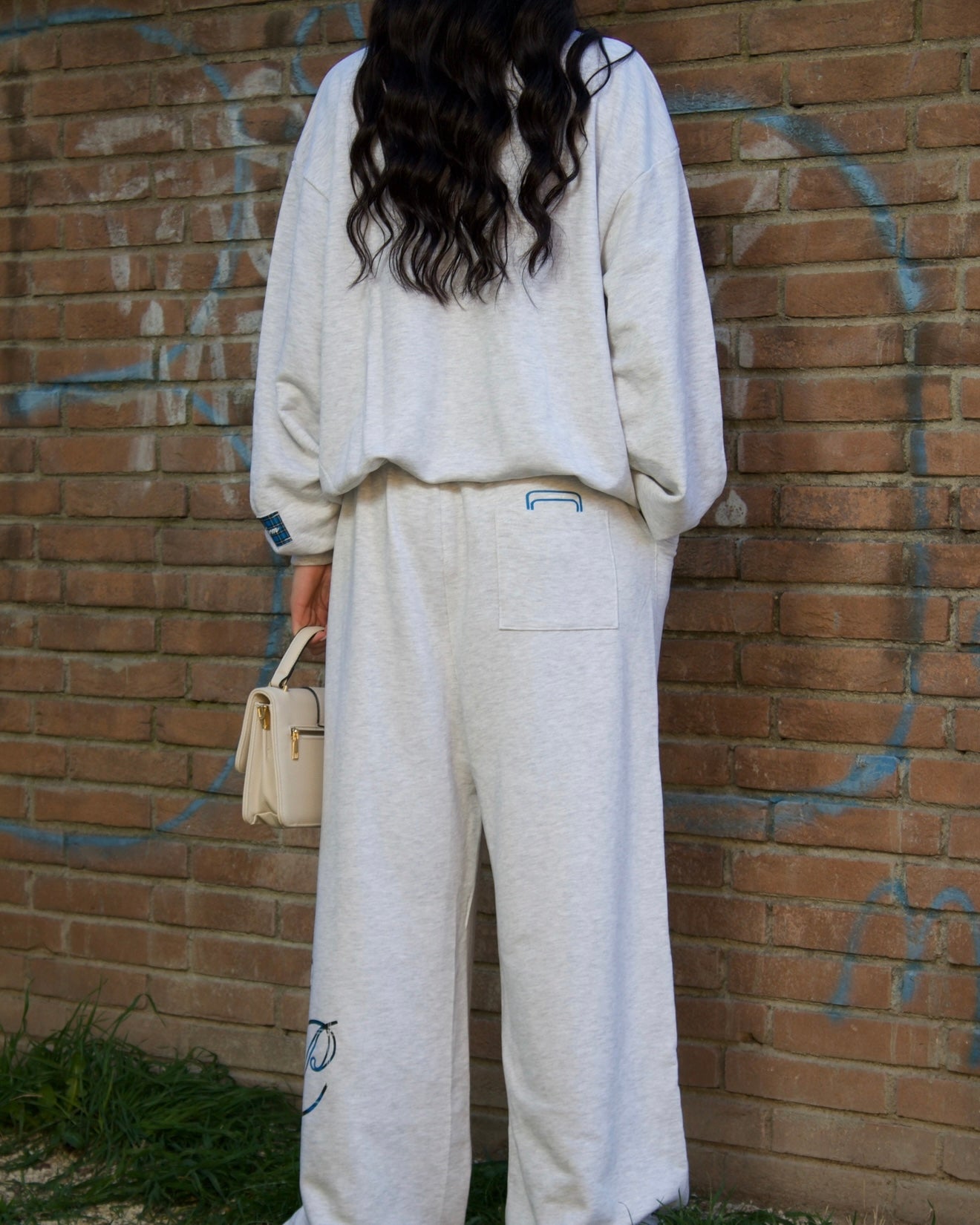 Tracksuit “cozy uniform” - Grigio e tartan Blu royal/navy