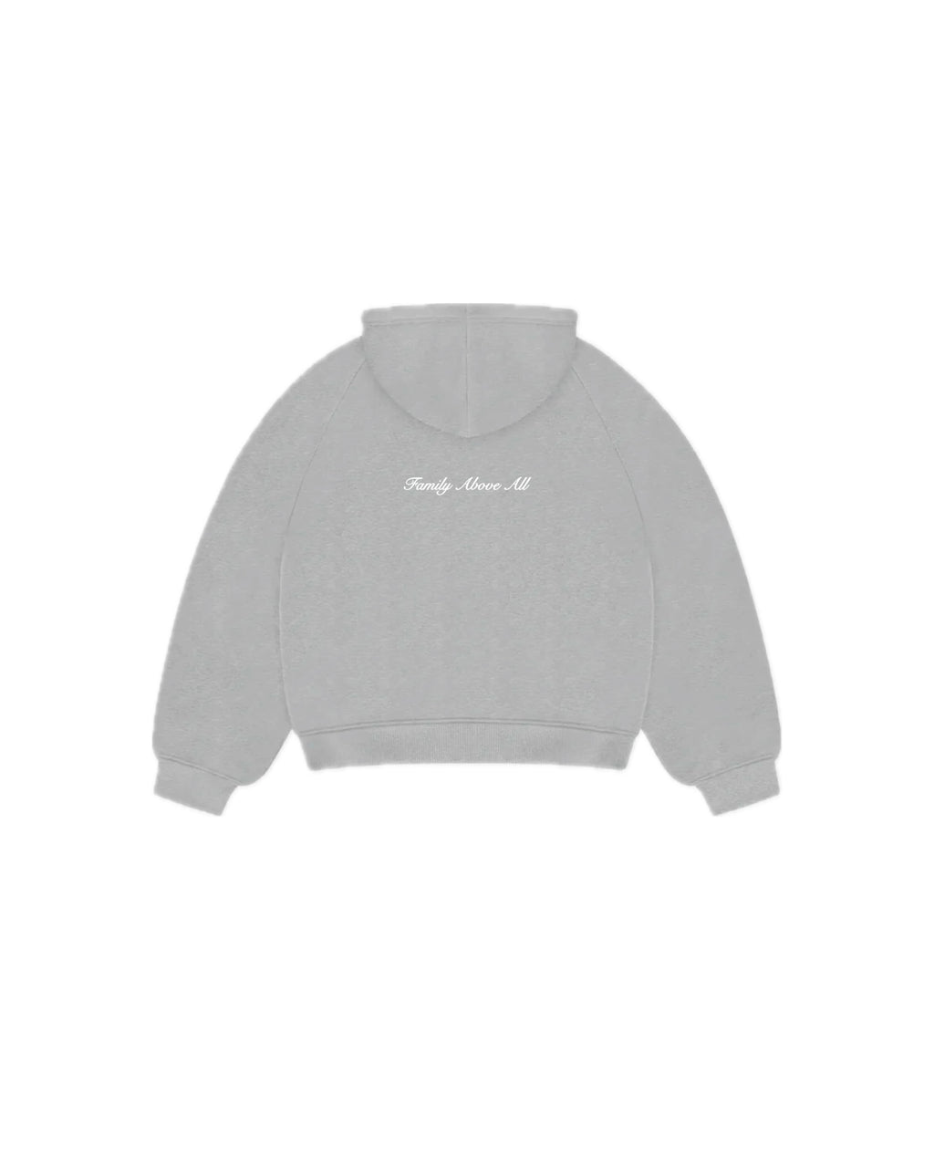 Zip-Hoodie “Family Above All” - Grigio