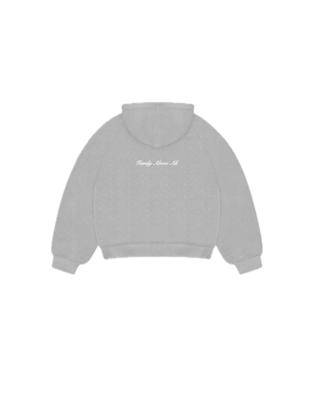 Zip-Hoodie “Family Above All” - Grigio
