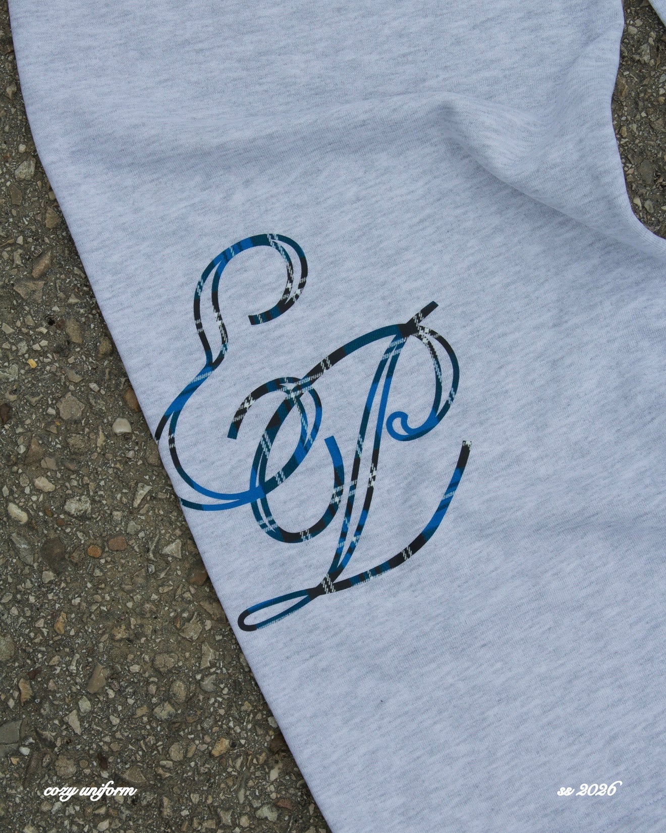 Tracksuit “cozy uniform” - Grigio e tartan Blu royal/navy