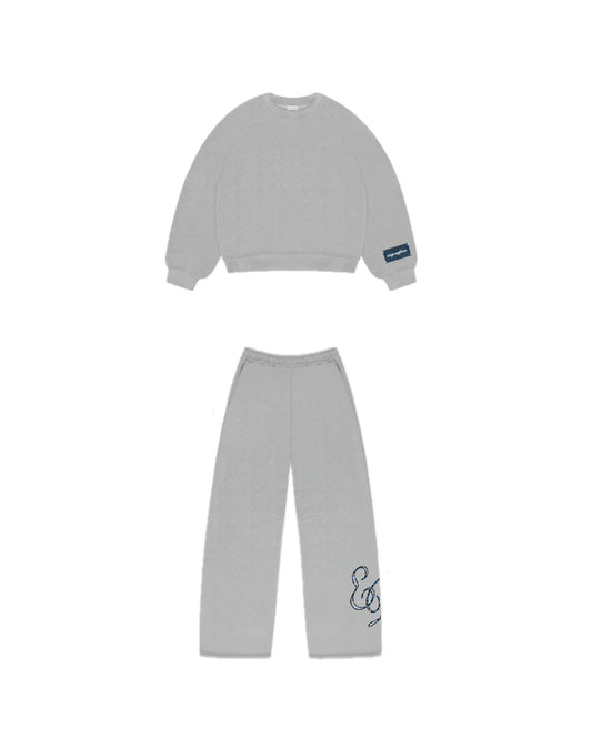 Tracksuit “cozy uniform” - Grigio e tartan Blu royal/navy